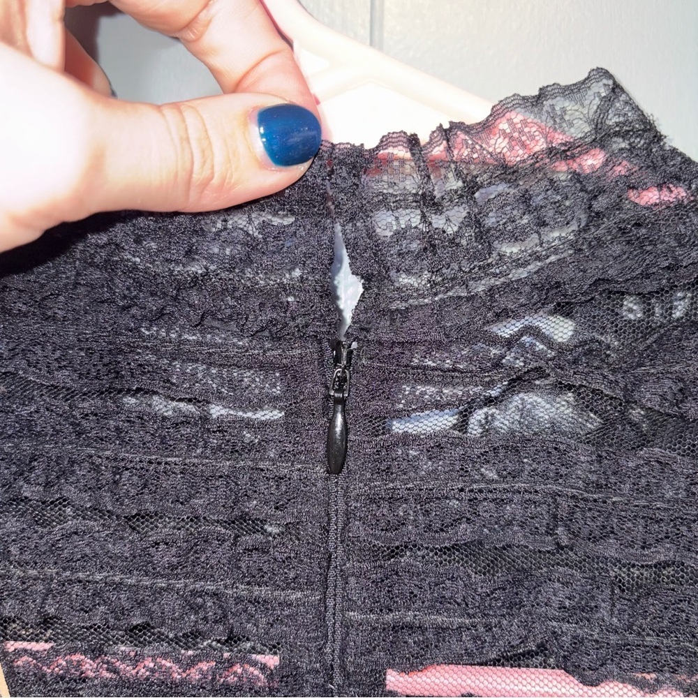 Self-Potrait Ruffled Black Lace Short Sleeve Dress Size 8 NEW - Picture 5 of 9